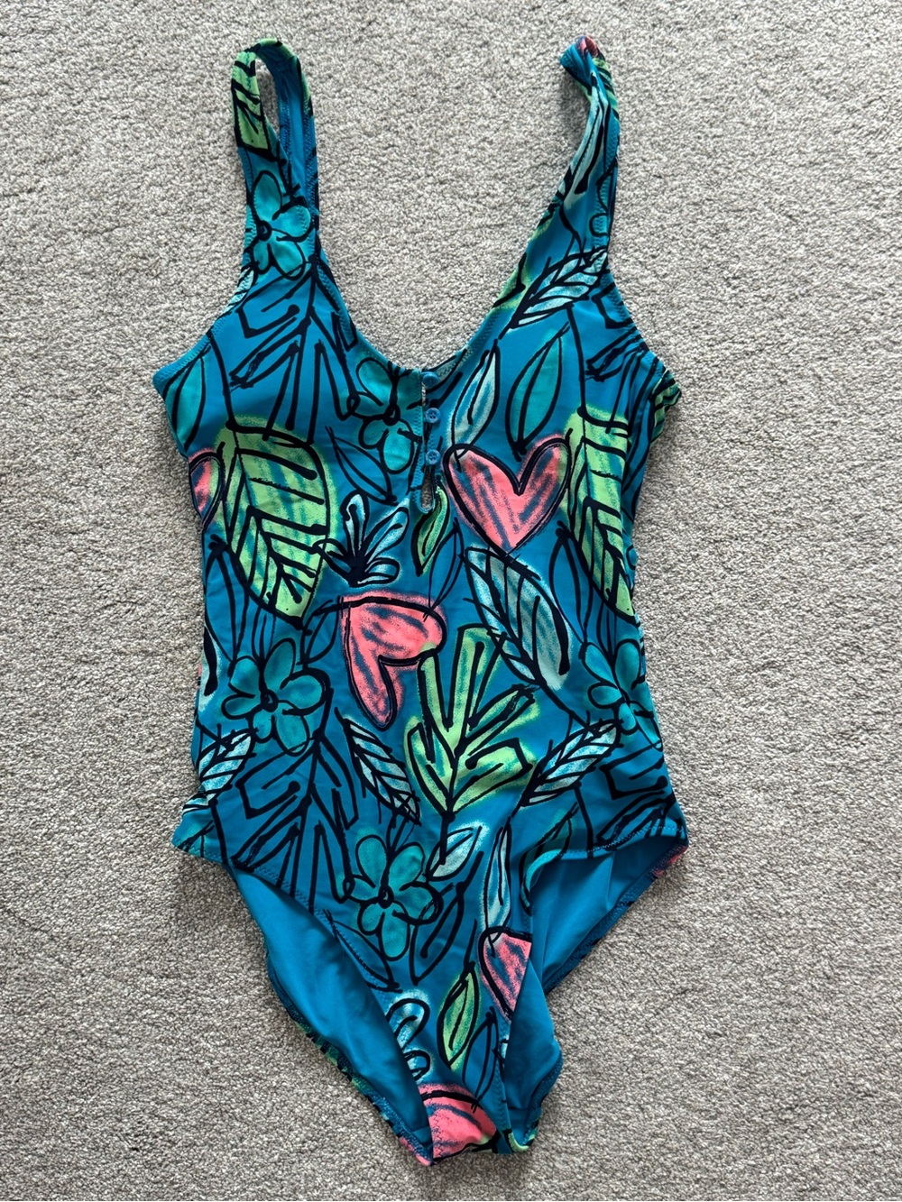 aerie Tropical Print One-Piece Swimsuit